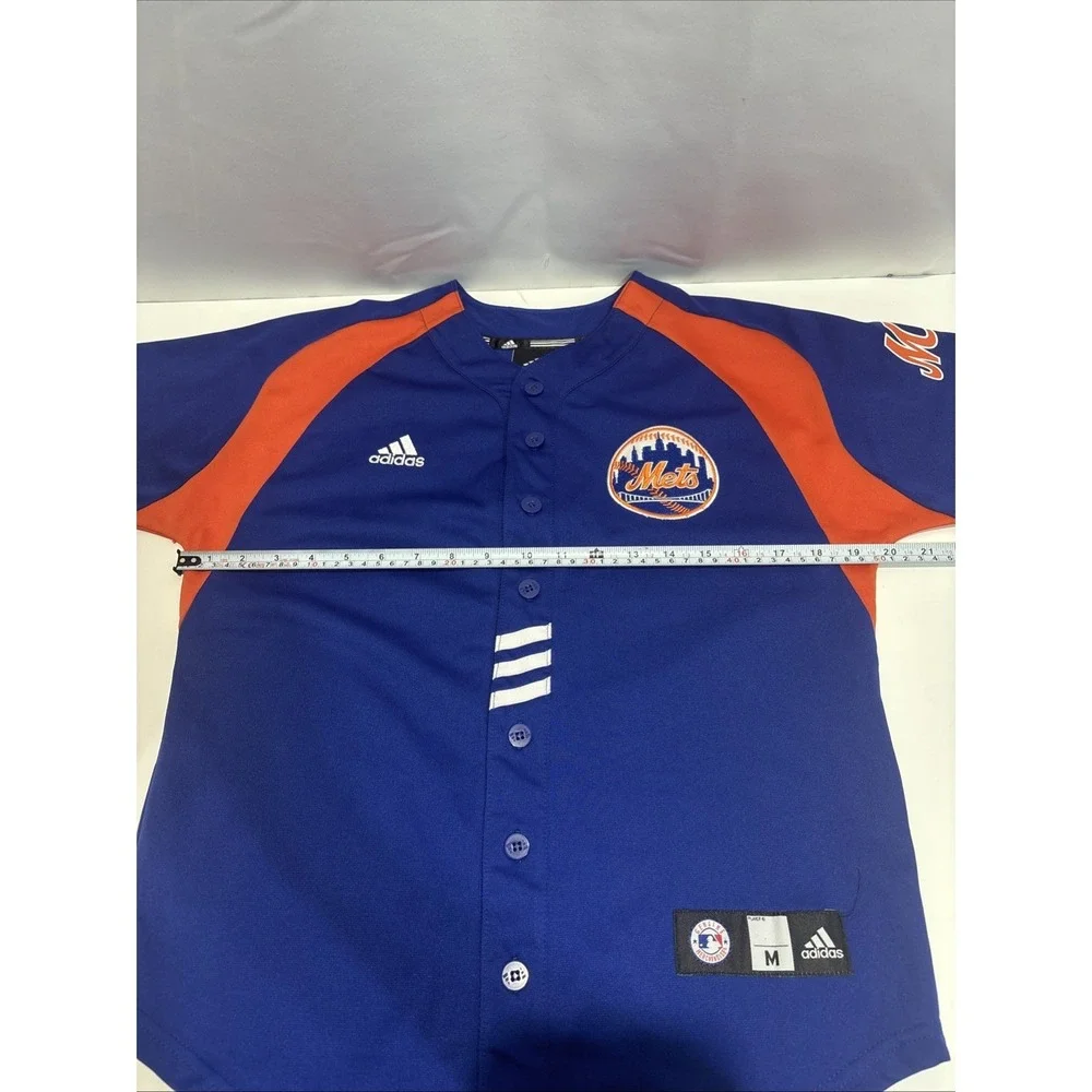 Adidas NY Mets Jersey Youth Size M 10-12 Baseball Official Patch
